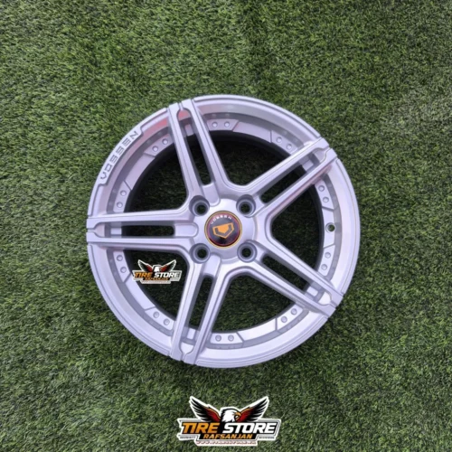 4 عدد رینگ اروند چرخ VOSSEN نقره‌ای سایز 15 + 4 عدد هدیه ژل ضد پنچری